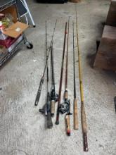 Group of Fishing Poles and Reels