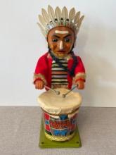 Vintage Litho Native American Drummer
