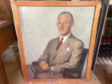 Vintage Portrait Painted on Canvas by John King of the Dayton Art Institute