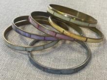 Group of 6 Inlay Bangle Bracelets