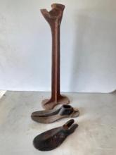 Vintage Metal Cobbler Stand and Shoe Forms