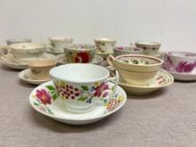 Group of 11 Vintage Tea Cup and Saucer