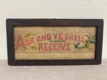 Antique Cross Stitched Sign