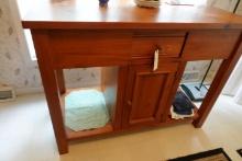 KNOTTY PINE KITCHEN WORK STATION WITH THREE DRAWERS AND SINGLE DOOR 48 X 24