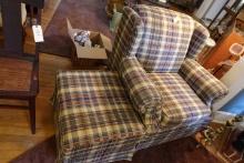 ROLLED ARM CHAIR WITH MATCHING OTTOMAN