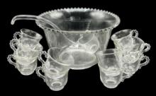 Candlewick Punch Bowl & 12 Punch Cups With Ladle