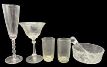Assorted Glass Items: Millenium Champagne Flute,