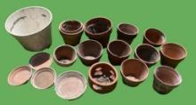 Assorted Clay Flower Pots and Underplates