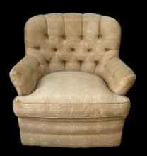 Henredon Swivel Chair with Tufted Back