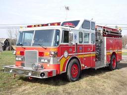 1988 PIERCE Model E4057 Fire Truck, VIN# 1P9CT02D3JA040532, powered by Detroit Silver 6V92TA, 350HP
