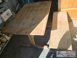 Wooden Table with Bench Seat