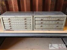 (2) Vintage Huot Drill Index/ Drill Bit Cabinets