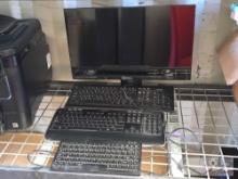 Dell 23.5" Monitor and (3) Keyboards