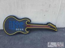 Vintage Miller Lite Guitar Neon Sign