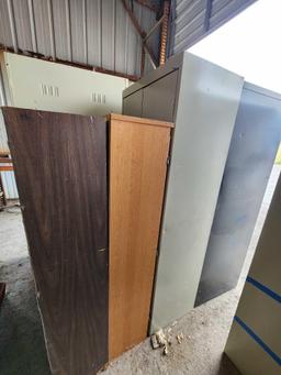 Group of Metal Storage Cabinets, Group of Wooden Storage Cabinets