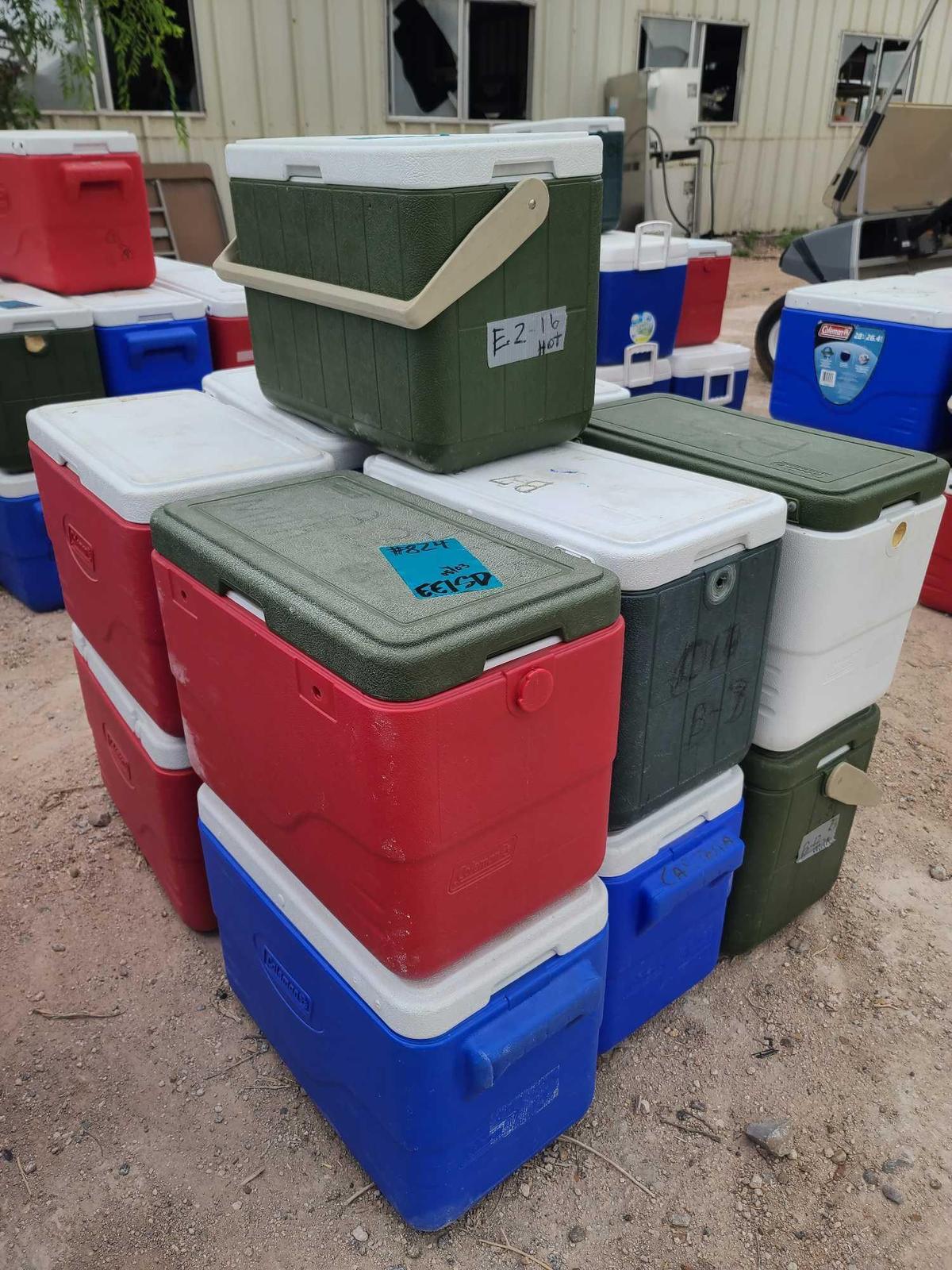 Group of Assorted Coleman Performance Coolers