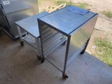 (1) Stainless Steel Commercial Tray Holder Cart, (1) 2-Tier Stainless Steel Commercial Cart