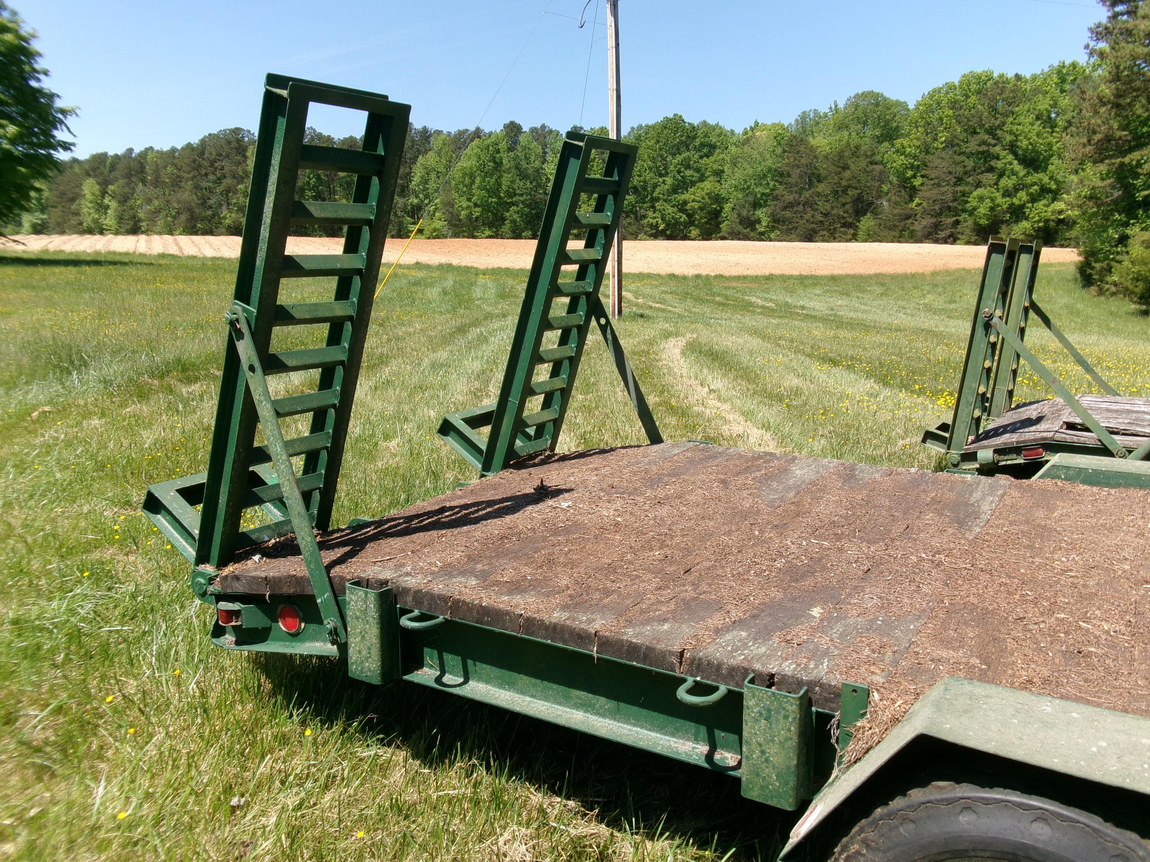 20 X 81” TRI-AXLE TRAILER, 2’ DOVE, STEEL RAMPS, PINTOL HITCH