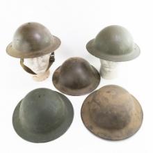 WWI WWII US British Doughboy Brodie Helmet Lot