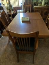 6' Foot Dining Table With 17 1/2 " Leaf 6' Foot Dining Table With 17 1/2 " Leaf With 2 Arm Chairs,