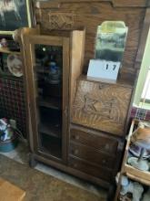 "scretary With Attached China Cabinet 37 X 12x Drop Down Scretary With Attached China Cabinet 37 X 1