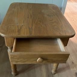 Oak Side Table with Drawer
