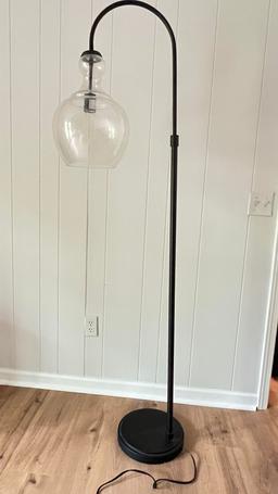 6 ft Unique Floor Lamp with Large Glass Globe Shade & Foot Control On/Off