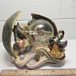 San Francisco Music Box Co. Dragon Planet Wizard Musical Snow Globe