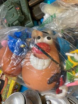 Children?s toys, dishes, Mr. potato head, soldiers, and more