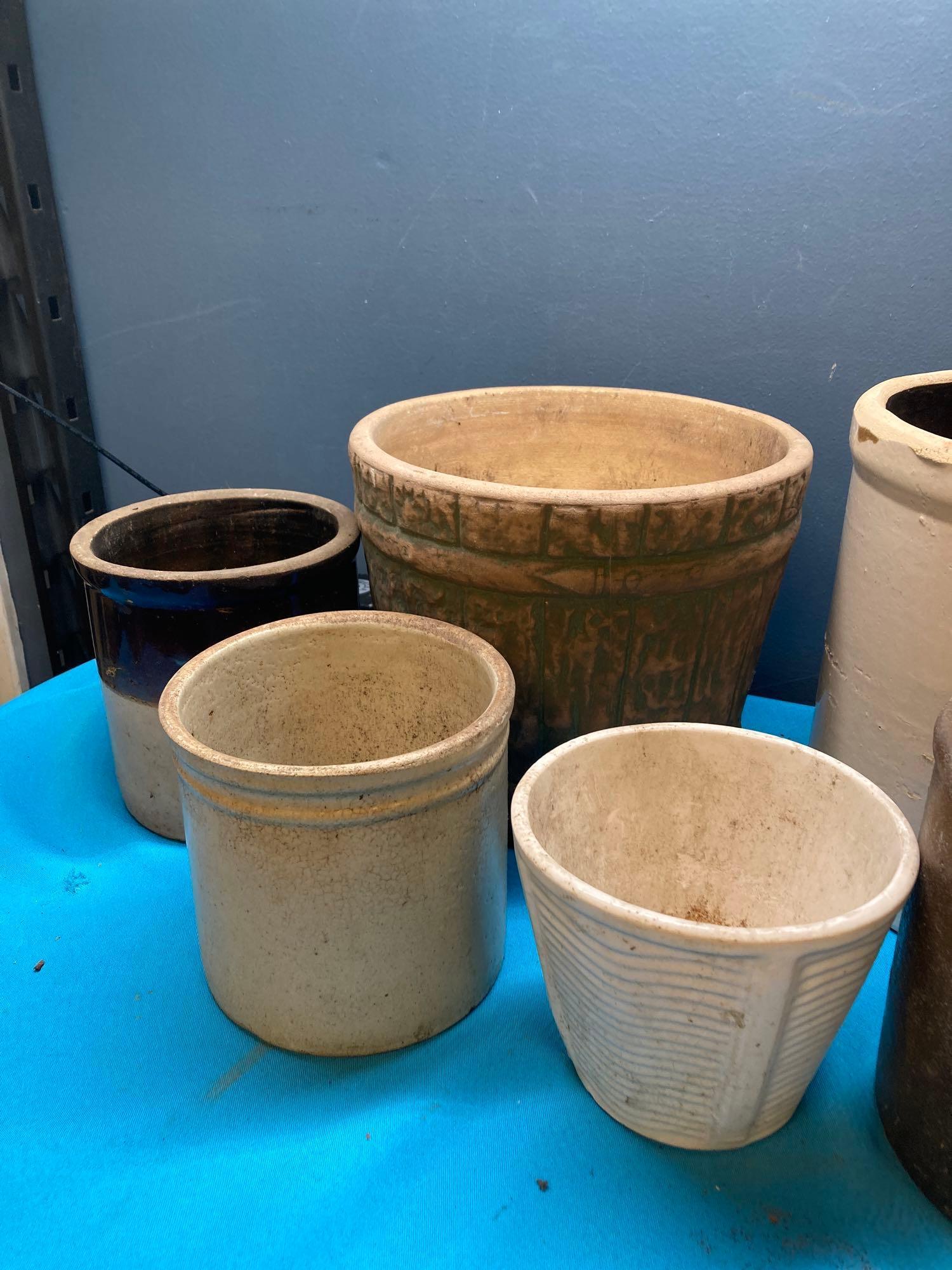Crocks and pottery vases