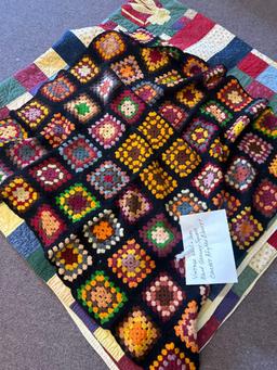 Beautiful quilt great condition crocheted Afghan