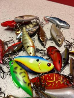 approximately 20 brand new fishing lures heddon