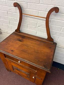 antique washstand with door and drawer
