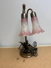 Tiffany style two light tulip lamp