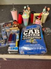 Miscellaneous automotive, travel cups, small toys