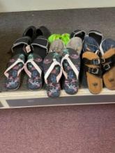 Various sandals. Many different styles &sizes