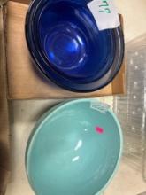 Candy molds blue mixing bowl set Watkins coffee mugs Morton salt coffee mugs