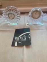 Two Waterford crystal bedside or desk clocks