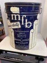 large metal mfb shortening tin