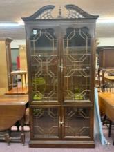 Beautiful solid wood 4 door China curio cabinet