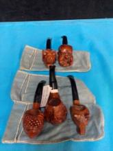 Five amazing vintage briar pipes imported from Italy