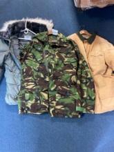 3 coats, one parka, one army jacket, one LL Bean jacket