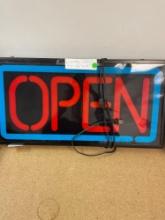 Lighted Open sign. 26? x 13?