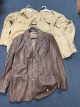Vintage clothing, including a Giorgio Armani Leather jacket