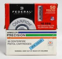 100 Rounds od .40 S&W Ammunition 180 Gr FMJ