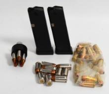 24 rds .40 S&W ammo & 2 mags & 15 rds .45 w/loader