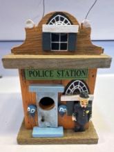 Wooden Police Station Bird House