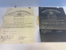 Vintage Two 1945 Army Of The US Honorable Discharge Papers