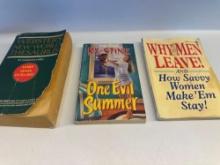 Webster New World Thesaurus/ One Evil Summer/ Why Men Leave 3 Books