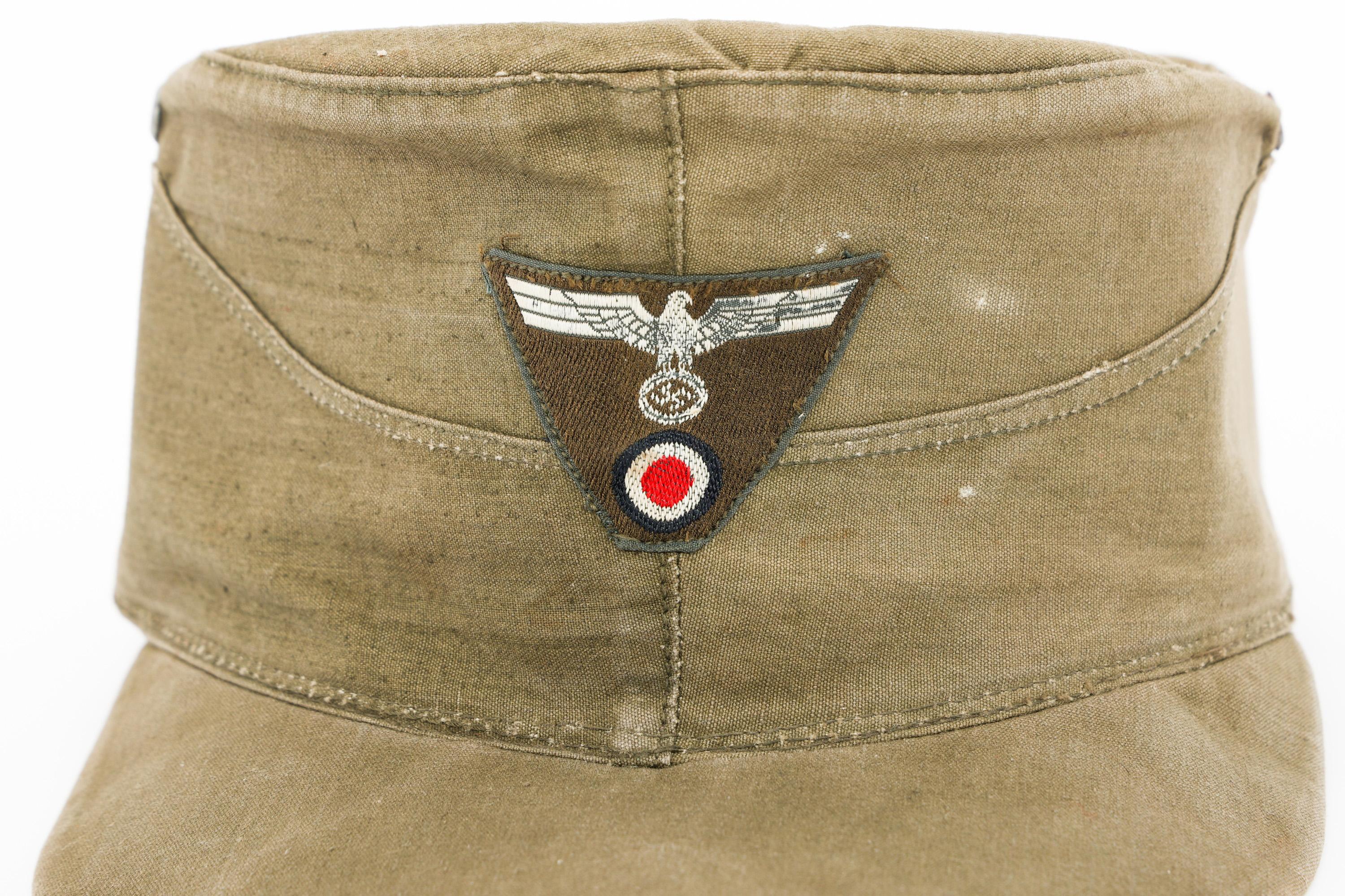 WWII GERMAN HEER EM / NCO M41 TROPICAL FIELD CAP